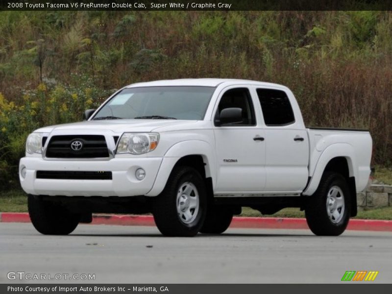 Super White / Graphite Gray 2008 Toyota Tacoma V6 PreRunner Double Cab
