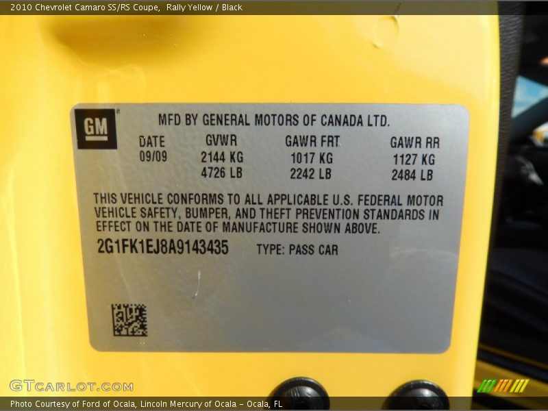 Rally Yellow / Black 2010 Chevrolet Camaro SS/RS Coupe