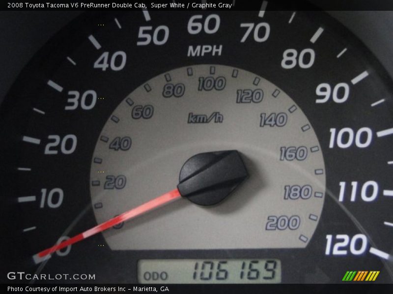 Super White / Graphite Gray 2008 Toyota Tacoma V6 PreRunner Double Cab