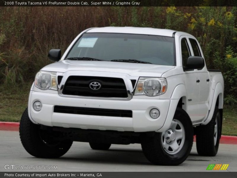 Super White / Graphite Gray 2008 Toyota Tacoma V6 PreRunner Double Cab