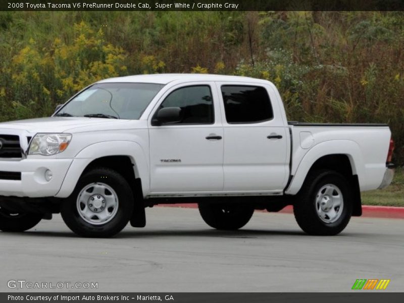 Super White / Graphite Gray 2008 Toyota Tacoma V6 PreRunner Double Cab