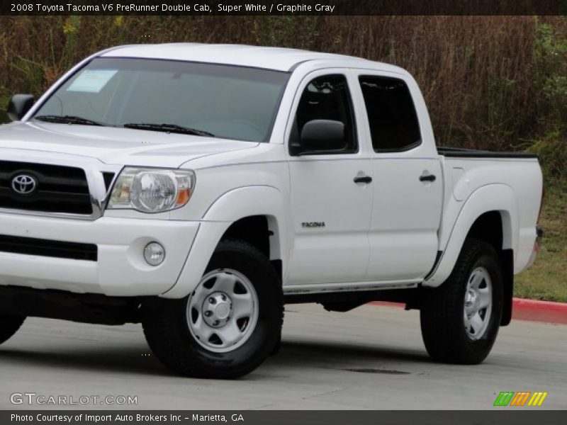 Super White / Graphite Gray 2008 Toyota Tacoma V6 PreRunner Double Cab