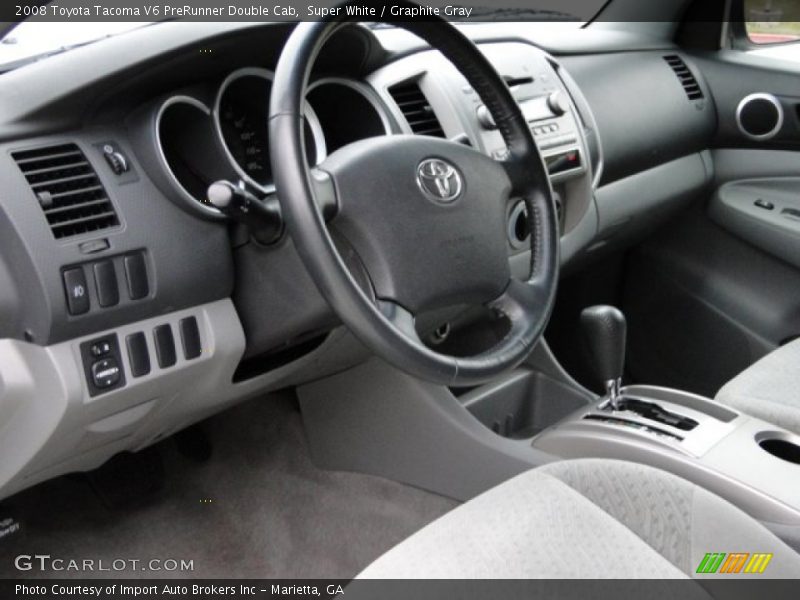 Super White / Graphite Gray 2008 Toyota Tacoma V6 PreRunner Double Cab