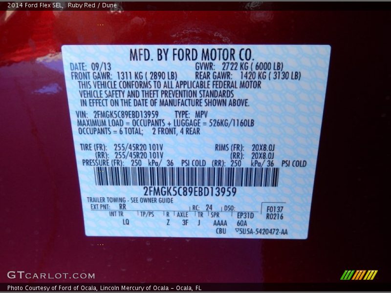 Ruby Red / Dune 2014 Ford Flex SEL