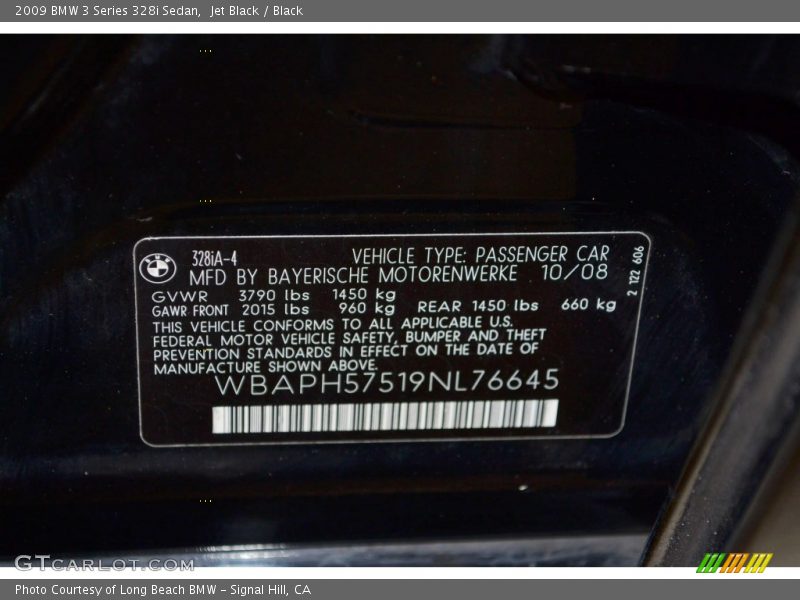 Jet Black / Black 2009 BMW 3 Series 328i Sedan