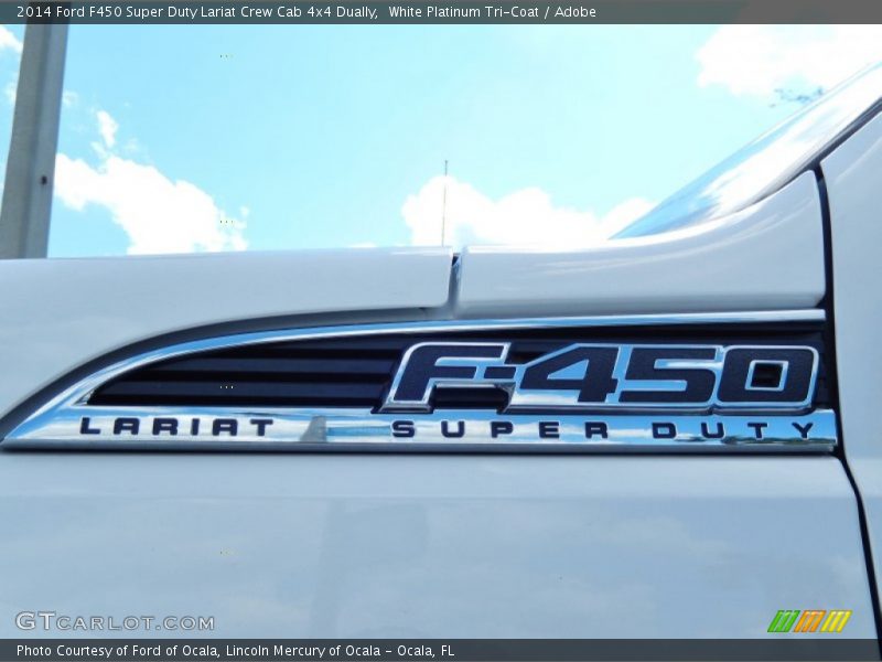 White Platinum Tri-Coat / Adobe 2014 Ford F450 Super Duty Lariat Crew Cab 4x4 Dually