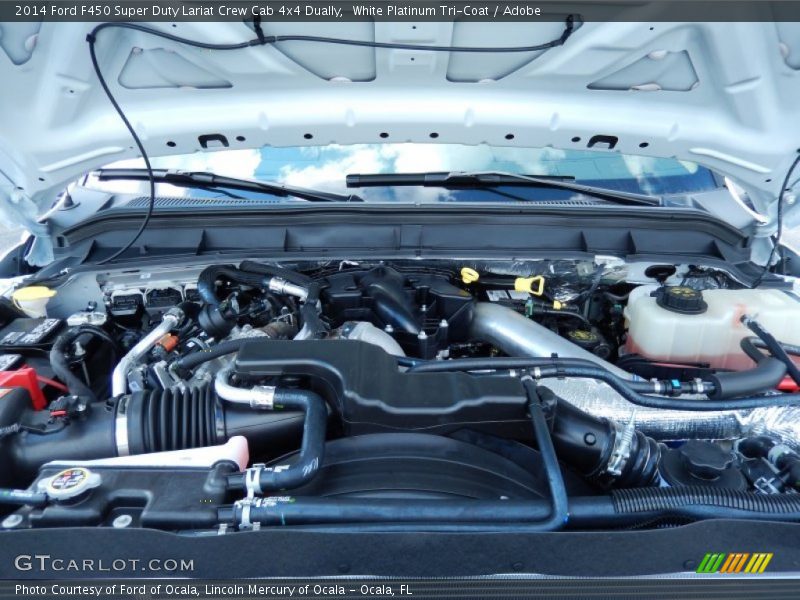 White Platinum Tri-Coat / Adobe 2014 Ford F450 Super Duty Lariat Crew Cab 4x4 Dually