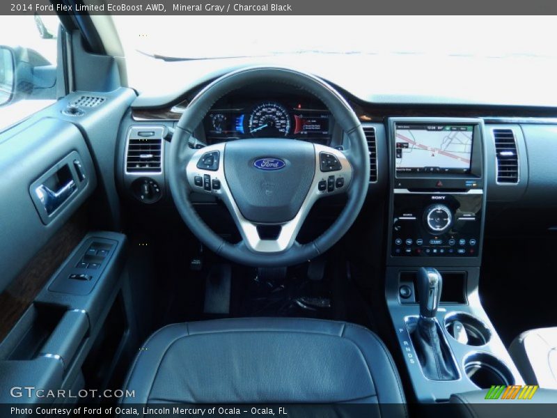Mineral Gray / Charcoal Black 2014 Ford Flex Limited EcoBoost AWD