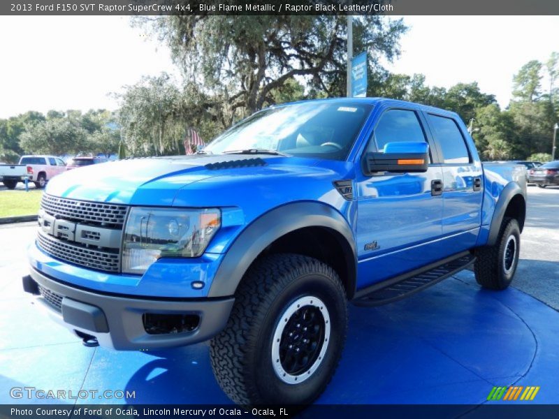 Blue Flame Metallic / Raptor Black Leather/Cloth 2013 Ford F150 SVT Raptor SuperCrew 4x4