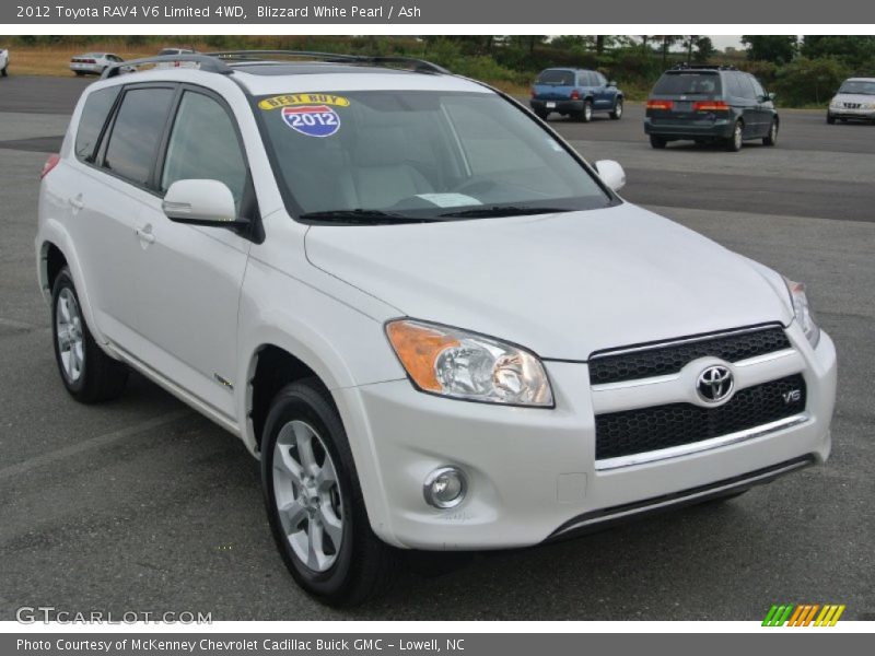 Blizzard White Pearl / Ash 2012 Toyota RAV4 V6 Limited 4WD