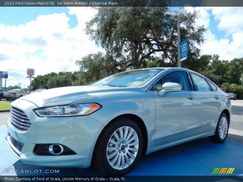 Ice Storm Metallic / Charcoal Black 2013 Ford Fusion Hybrid SE