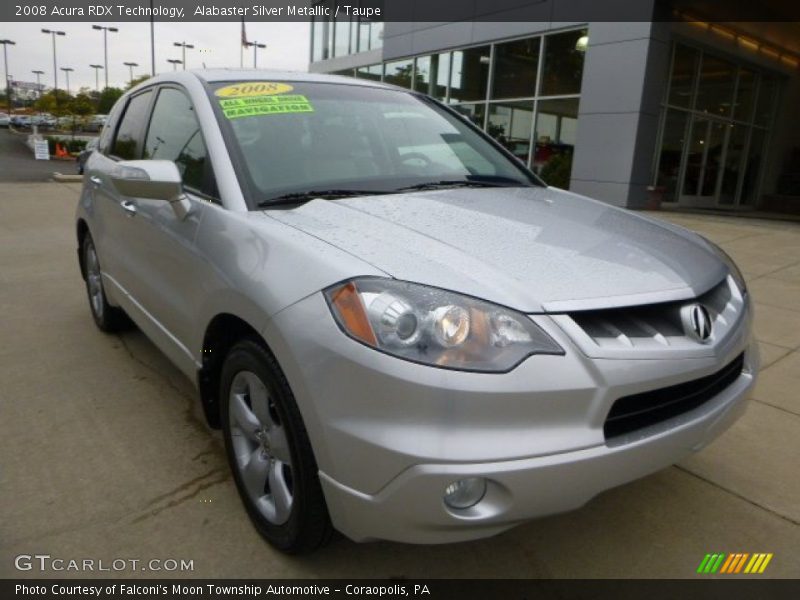 Alabaster Silver Metallic / Taupe 2008 Acura RDX Technology