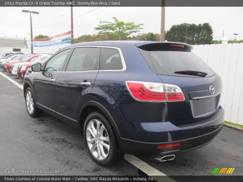 Stormy Blue Mica / Sand 2011 Mazda CX-9 Grand Touring AWD