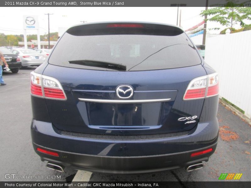Stormy Blue Mica / Sand 2011 Mazda CX-9 Grand Touring AWD