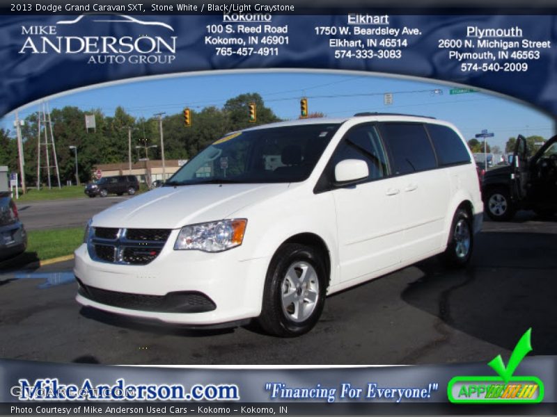 Stone White / Black/Light Graystone 2013 Dodge Grand Caravan SXT