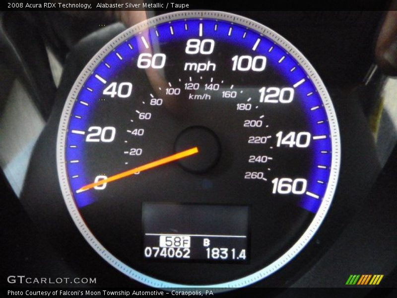 Alabaster Silver Metallic / Taupe 2008 Acura RDX Technology