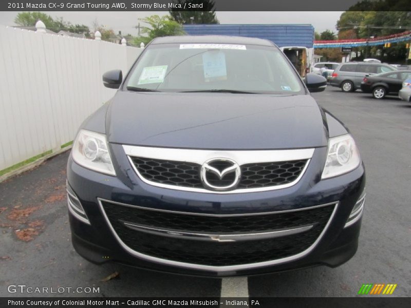 Stormy Blue Mica / Sand 2011 Mazda CX-9 Grand Touring AWD