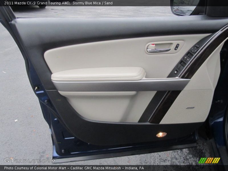 Stormy Blue Mica / Sand 2011 Mazda CX-9 Grand Touring AWD