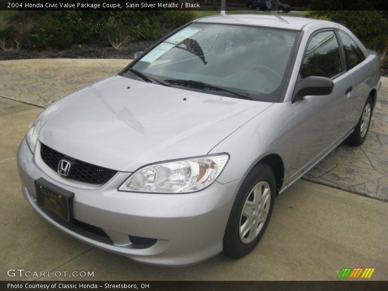 Satin Silver Metallic / Black 2004 Honda Civic Value Package Coupe