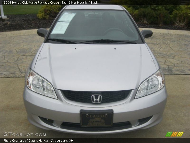 Satin Silver Metallic / Black 2004 Honda Civic Value Package Coupe