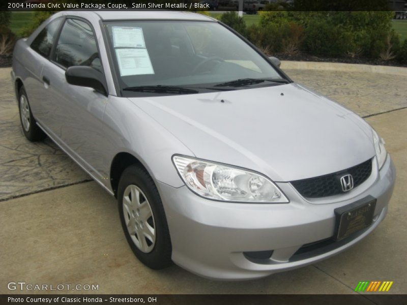 Satin Silver Metallic / Black 2004 Honda Civic Value Package Coupe