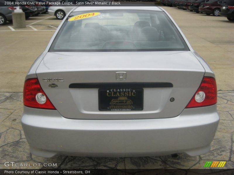 Satin Silver Metallic / Black 2004 Honda Civic Value Package Coupe