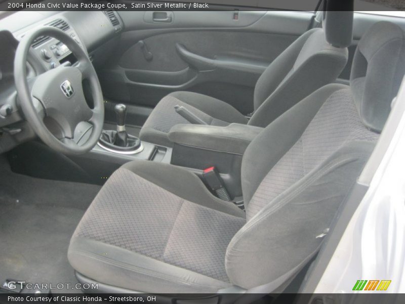 Satin Silver Metallic / Black 2004 Honda Civic Value Package Coupe