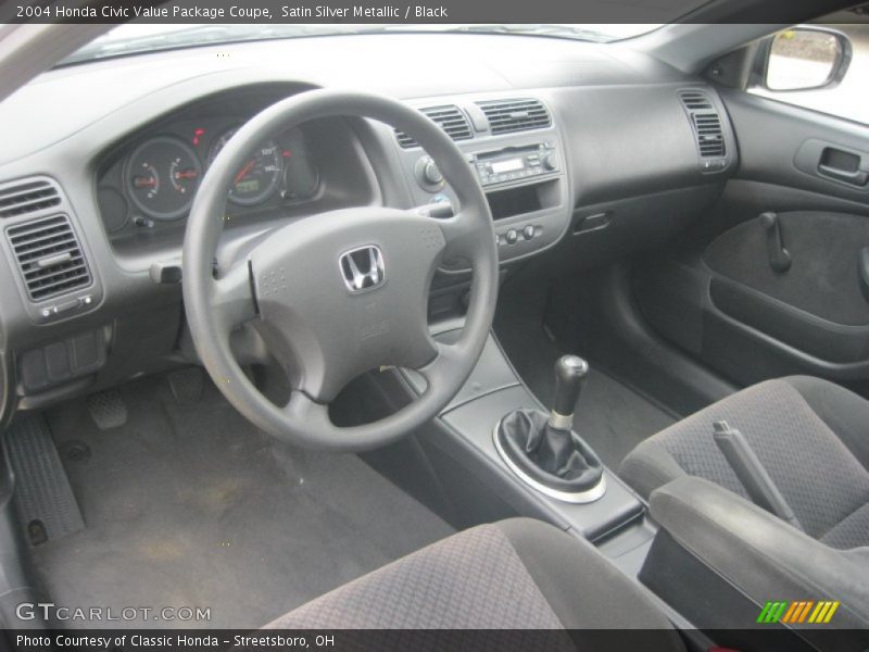 Satin Silver Metallic / Black 2004 Honda Civic Value Package Coupe