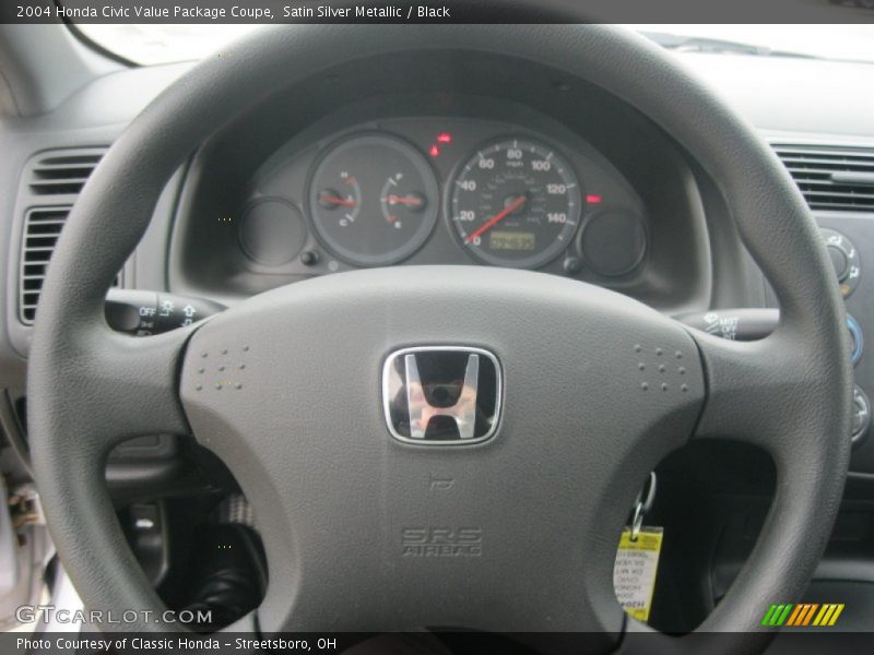 Satin Silver Metallic / Black 2004 Honda Civic Value Package Coupe
