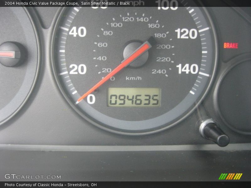 Satin Silver Metallic / Black 2004 Honda Civic Value Package Coupe