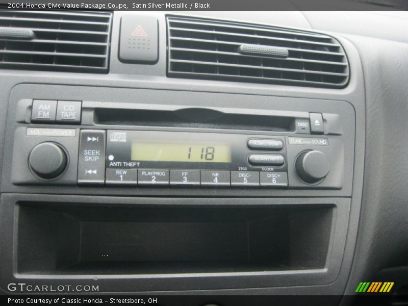 Satin Silver Metallic / Black 2004 Honda Civic Value Package Coupe