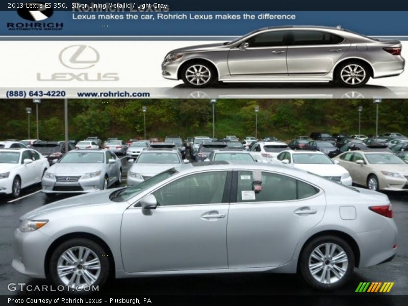 Silver Lining Metallic / Light Gray 2013 Lexus ES 350