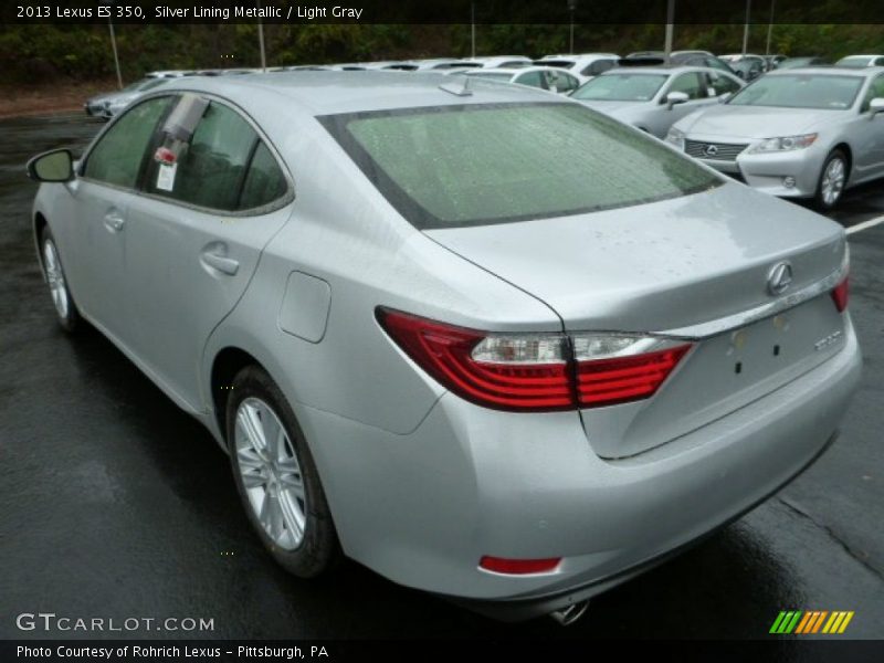 Silver Lining Metallic / Light Gray 2013 Lexus ES 350