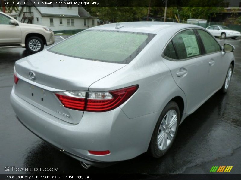 Silver Lining Metallic / Light Gray 2013 Lexus ES 350