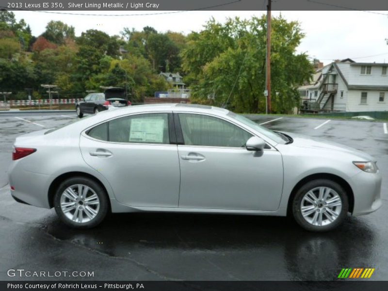Silver Lining Metallic / Light Gray 2013 Lexus ES 350