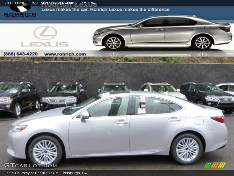 Silver Lining Metallic / Light Gray 2013 Lexus ES 350