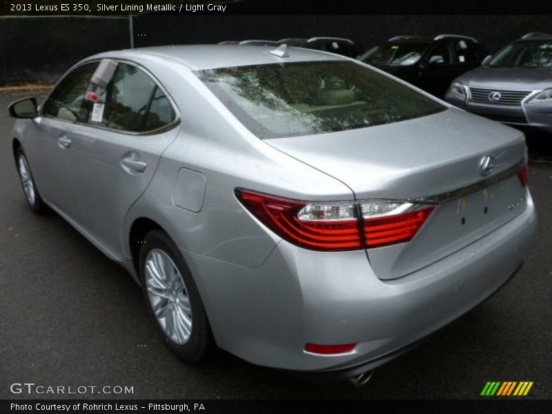 Silver Lining Metallic / Light Gray 2013 Lexus ES 350