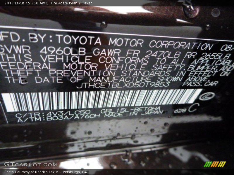 Fire Agate Pearl / Flaxen 2013 Lexus GS 350 AWD