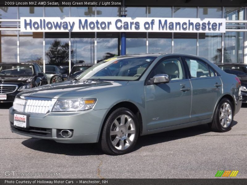 Moss Green Metallic / Light Stone 2009 Lincoln MKZ AWD Sedan