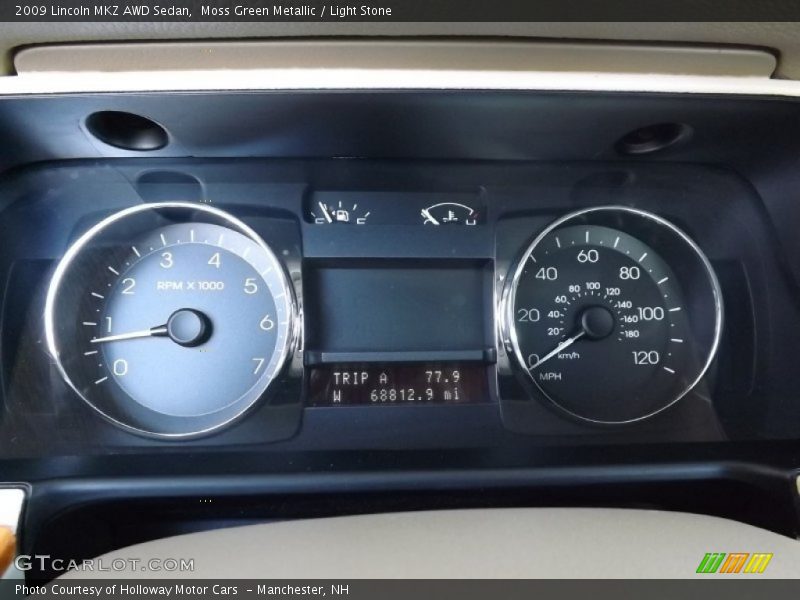 Moss Green Metallic / Light Stone 2009 Lincoln MKZ AWD Sedan