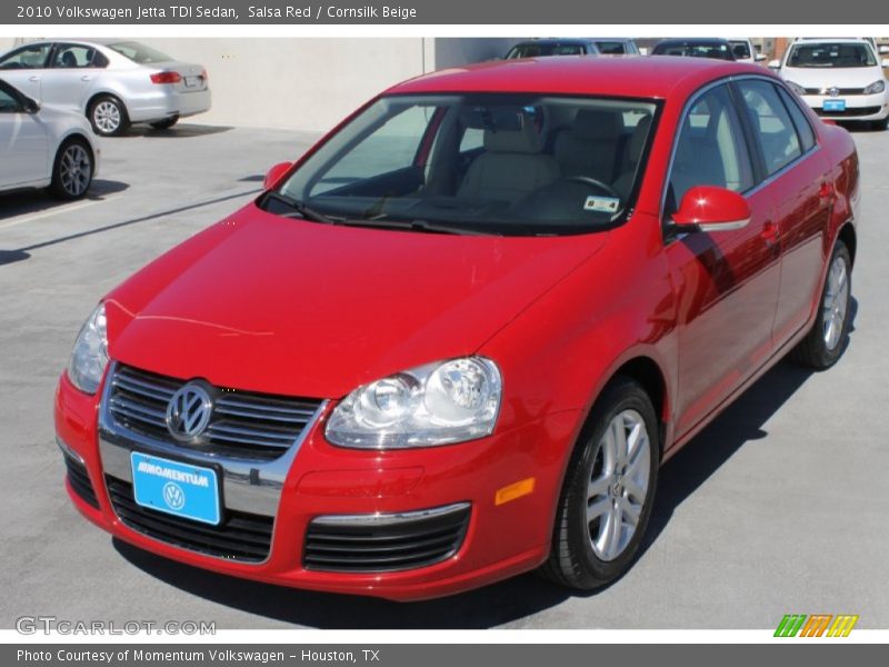 Salsa Red / Cornsilk Beige 2010 Volkswagen Jetta TDI Sedan