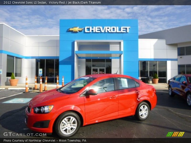 Victory Red / Jet Black/Dark Titanium 2012 Chevrolet Sonic LS Sedan