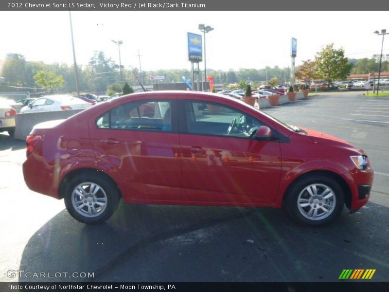 Victory Red / Jet Black/Dark Titanium 2012 Chevrolet Sonic LS Sedan