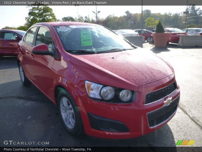 Victory Red / Jet Black/Dark Titanium 2012 Chevrolet Sonic LS Sedan