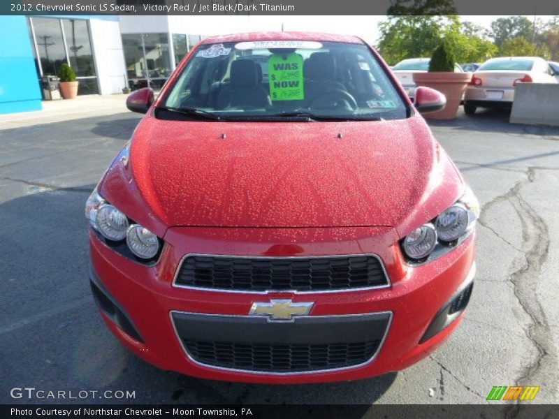 Victory Red / Jet Black/Dark Titanium 2012 Chevrolet Sonic LS Sedan