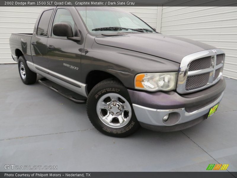 Graphite Metallic / Dark Slate Gray 2002 Dodge Ram 1500 SLT Quad Cab