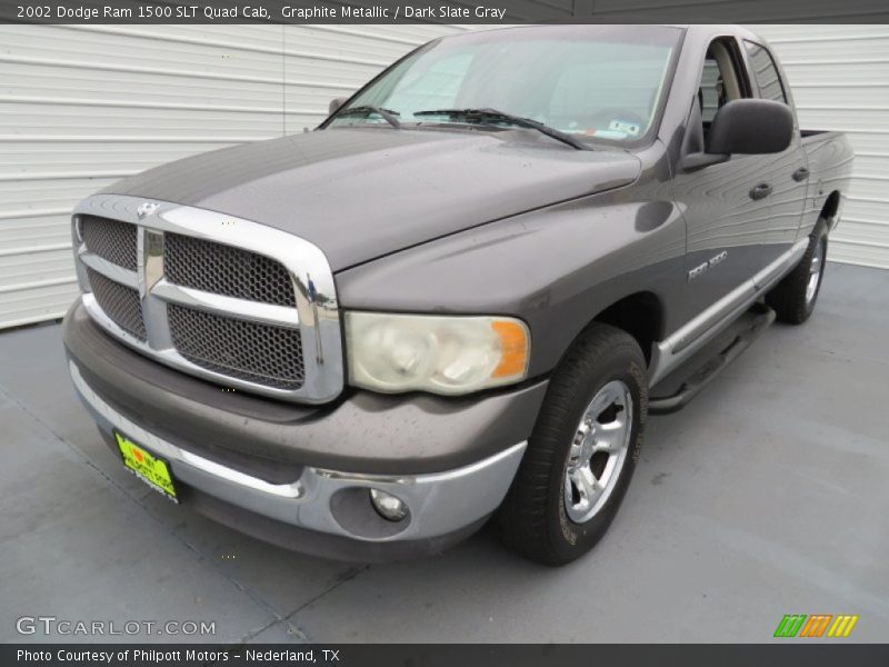 Graphite Metallic / Dark Slate Gray 2002 Dodge Ram 1500 SLT Quad Cab