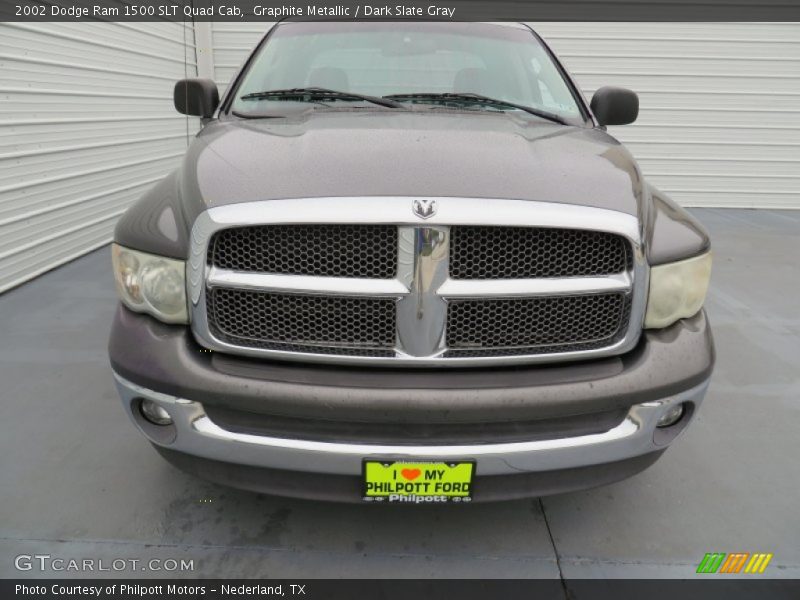 Graphite Metallic / Dark Slate Gray 2002 Dodge Ram 1500 SLT Quad Cab