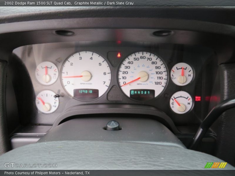 Graphite Metallic / Dark Slate Gray 2002 Dodge Ram 1500 SLT Quad Cab