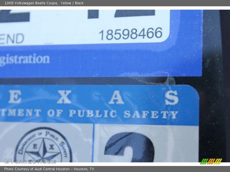 Yellow / Black 1968 Volkswagen Beetle Coupe